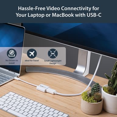 StarTech.com USB C to DisplayPort Adapter - 4K 60Hz/8K 30Hz - USB Type-C to DP 1.4 HBR2 Adapter Dongle - Compact USB-C (DP Alt Mode) Monitor Video Converter - Thunderbolt 3 Compatible - White view 6