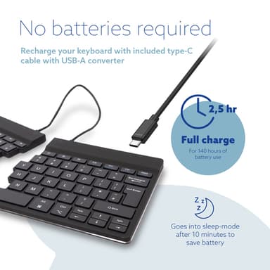 R-Go Tools Ergonomic keyboard R-Go Split Break with break software, ergonomic split keyboard, QWERTY (UK), Bluetooth, black view 14