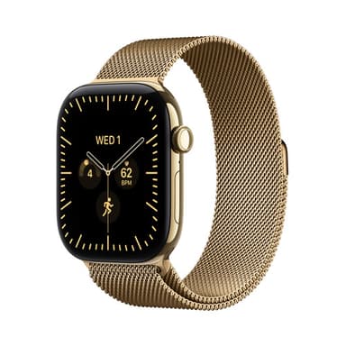 Apple Watch Series 12 GPS + Cellular 42mm Radiant Gold Titanium Case with Radiant Gold Milanese Loop view 1