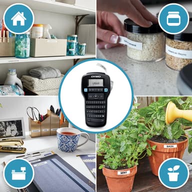 DYMO LabelManager 160 Label Maker Starter Kit with 3 rolls of D1 Label Tape | Handheld Label Printer Machine | QWERTY Keyboard | Ideal for Office or Home view 2