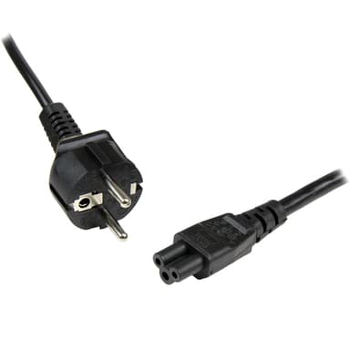 StarTech.com 2m (6ft) Laptop Power Cord, EU Schuko to C5, 2.5A 250V, 18AWG, Notebook / Laptop Replacement AC Cord, Power Brick Cord, Laptop Charger Cable, Clover Leaf/Mickey Mouse Power Cord view 1
