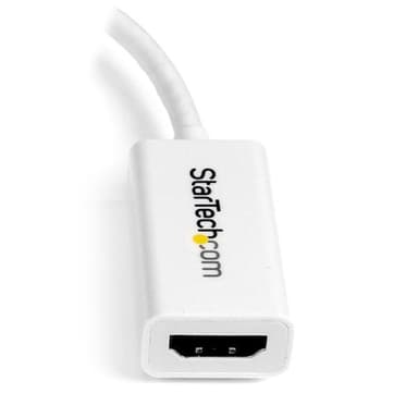 StarTech.com Mini DisplayPort to HDMI Adapter - Active mDP to HDMI Video Converter - 4K 30Hz - Mini DP or Thunderbolt 1/2 Mac/PC to HDMI Monitor/TV/Display - mDP 1.2 to HDMI Adapter Dongle - White view 3