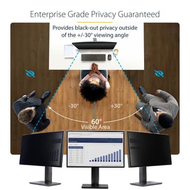 StarTech.com 27-inch 16:9 Computer Monitor Privacy Screen, Hanging Acrylic Filter, Quick-Install Security Shield, Monitor Screen Protector, +/- 30 Deg. View, Glossy - TAA view 9