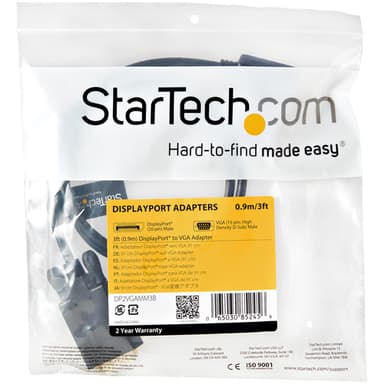 StarTech.com 3ft (91cm) DisplayPort to VGA Cable - Active DisplayPort to VGA Adapter Cable - 1080p Video - DP to VGA Monitor Cable - DP 1.2 to VGA Converter - Latching DP Connector view 5