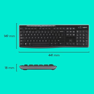 Logitech 920-004508 keyboard Mouse included Home RF Wireless QWERTY US International Black view 7