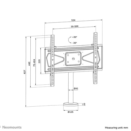 Neomounts DS42-430BL14 TV stand 32-55"- bolt-down - swivel