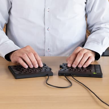 R-Go Tools Ergonomic keyboard R-Go Split Break v2 with break software, ergonomic split keyboard, QWERTY (UK), Wired, black view 7