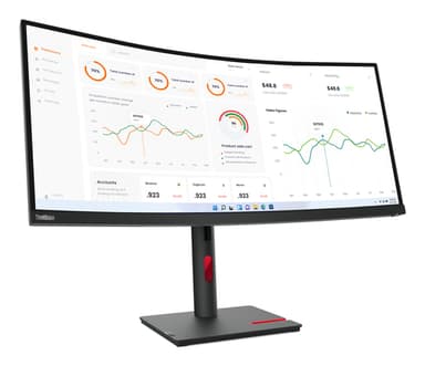 Lenovo ThinkVision T34w-30 computer monitor 86.4 cm (34") 3440 x 1440 pixels Wide Quad HD LED Black view 3