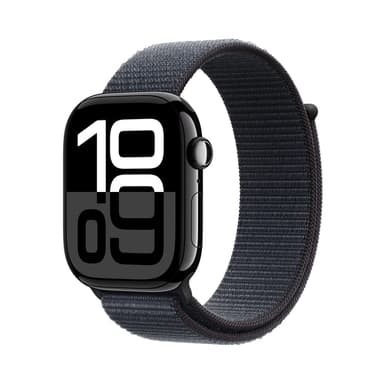 Apple Watch Series 10 GPS + Cellular 46mm Jet Black Aluminium Case with Ink Sport Loop view 1
