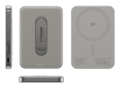 PanzerGlass empower™ by ® empower™ Bank w. Spin Stand | 5000mAh | Titanium Wireless charging view 5