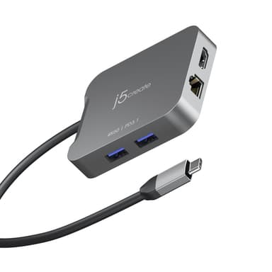 j5create JCD3191 4K60 Elite USB-C® Travel Adapter, Black view 1