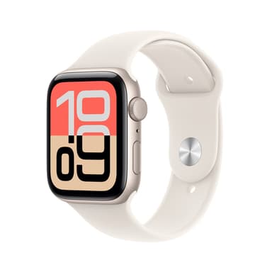 Apple Watch SE (3nd generation) SE 3 GPS 44mm Starlight Aluminium Case with Starlight Sport Band - S/M view 1