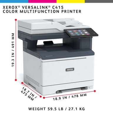 Xerox VersaLink C415 A4 40ppm Duplex Copy/Print/Scan/Fax PS3 PCL5e/6 2 Trays 251 Sheets view 12