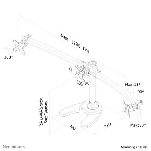 Neomounts FPMA-D700DD3 Monitor stand 10-27"