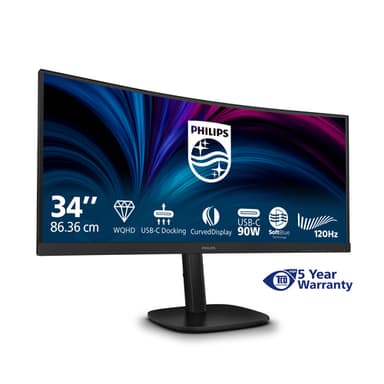 Philips 3000 series 34B2U3600C/00 computer monitor 86.4 cm (34") 3440 x 1440 pixels Wide Quad HD LCD Black view 4