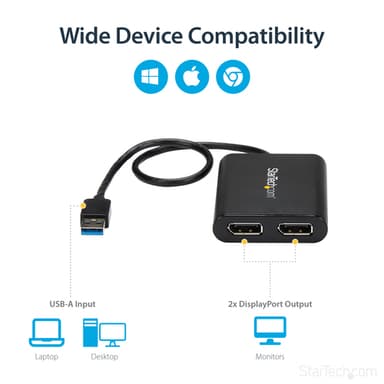 StarTech.com USB 3.0 to Dual DisplayPort Adapter - 4K 60Hz view 11