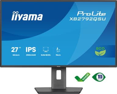 iiyama ProLite XB2792QSU-B1 computer monitor 68.6 cm (27") 2560 x 1440 pixels Quad HD LED Black view 2