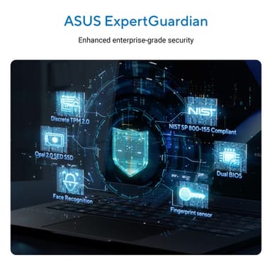 ASUS ExpertBook B5 B5405CC-LYU715X Intel Core Ultra 7 255H Laptop 35.6 cm (14") WUXGA 16 GB DDR5-SDRAM 512 GB SSD Wi-Fi 7 (802.11be) Windows 11 Pro Black view 12