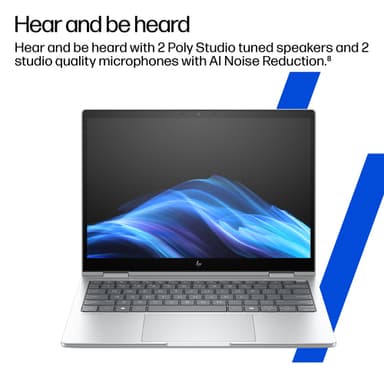 HP EliteBook 8 Flip G1i AI Intel Core Ultra 7 255U Hybrid (2-in-1) 33.8 cm (13.3") Touchscreen WUXGA 16 GB LPDDR5x-SDRAM 512 GB SSD Wi-Fi 7 (802.11be) Windows 11 Pro AI PC Silver view 9