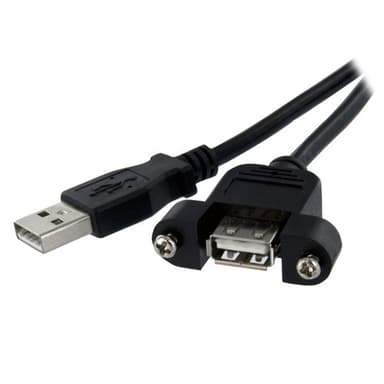 StarTech.com 3 ft Panel Mount USB Cable A to A - F/M view 1