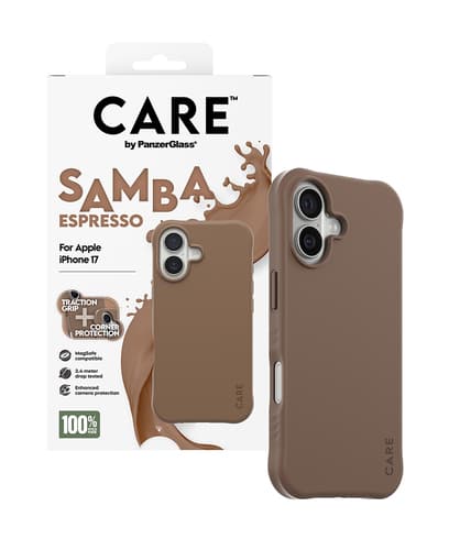 PanzerGlass CARE™ by ® Samba Case Espresso w. MagSafe iPhone 17