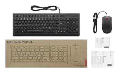 Lenovo 4X31R64425 keyboard Mouse included Home/Office USB Norwegian Black view 4