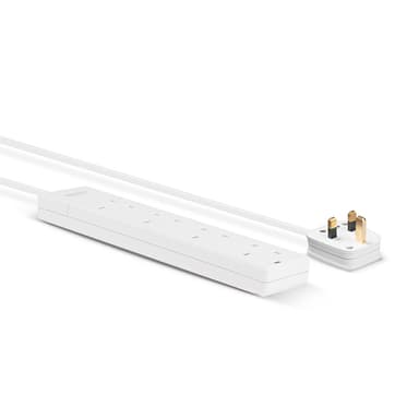 Lindy 2m 4-Way UK Mains Power Extension, White view 3