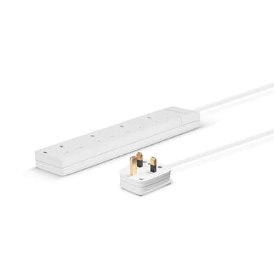 Lindy 2m 4-Way UK Mains Power Extension, White view 5