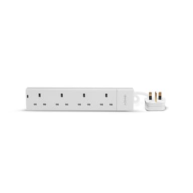 Lindy 2m 4-Way UK Mains Power Extension, White view 4