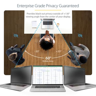 StarTech.com 16-inch MacBook Pro M1 M2 M3 M4 Flip-Over Laptop Privacy Screen, Blue Light Screen Protector, Double-Sided Anti-Glare Matte or Glossy, Laptop Privacy Filter view 9