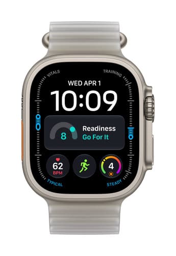 Apple Watch Ultra 4 GPS + Cellular 49mm Natural Titanium Case with Translucent Grey Ocean Band