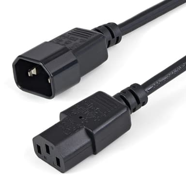 StarTech.com 1m (3ft) Power Extension Cord, C14 to C13, 10A 125V, 18AWG, Computer Power Cord Extension, IEC-320-C14 to IEC-320-C13 AC Power Cable Extension for Power Supply, UL Listed view 1