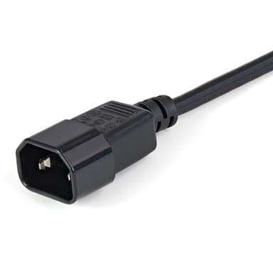 StarTech.com 1m (3ft) Power Extension Cord, C14 to C13, 10A 125V, 18AWG, Computer Power Cord Extension, IEC-320-C14 to IEC-320-C13 AC Power Cable Extension for Power Supply, UL Listed view 2
