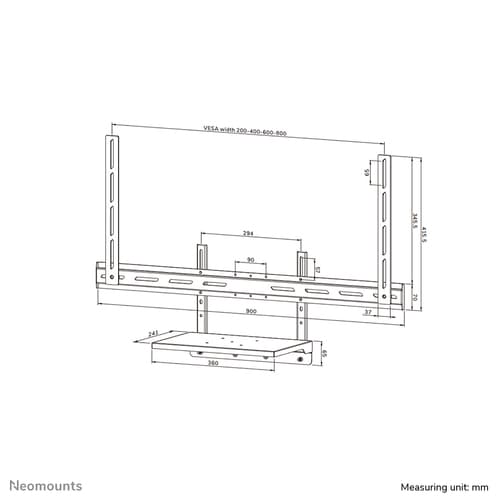 Neomounts AV45-500BL Laptop shelf kit 43-110" - VESA - max 2,5 kg - universal