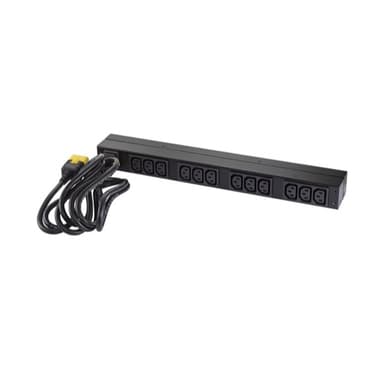 APC NetShelter Basic Rack PDU, 1U, 1PH, 3.7kW 230V 16A or 3.3kW 208V 16A, x12 C13 outlets, C20 cord view 8