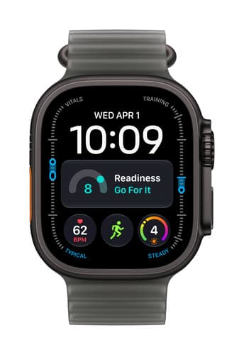 Apple Watch Ultra 4 GPS + Cellular 49mm Black Titanium Case with Translucent Black Ocean Band view 2