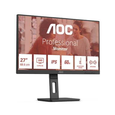 AOC E3 U27E3UF computer monitor 68.6 cm (27") 3840 x 2160 pixels 4K Ultra HD LED Black view 1