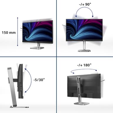 Philips 27B2U4601/00 computer monitor 68.6 cm (27") 2560 x 1440 pixels Quad HD LCD Grey view 5