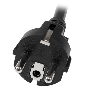 StarTech.com 2m (6ft) Computer Power Cord, 16AWG, EU Schuko to C19, 16A 250V, Black Replacement AC Power Cord, Printer Power Cord, PC Power Supply Cable, Monitor Power Cable - UL Listed view 3