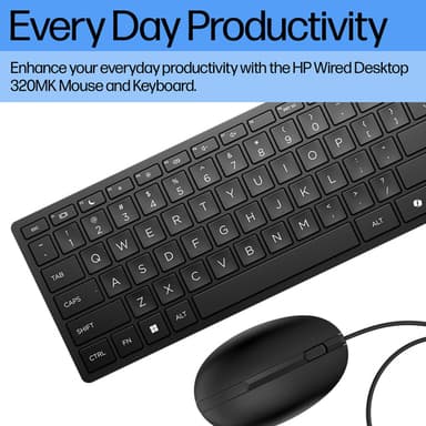 HP Wired Desktop 320MK Mouse and Keyboard view 2