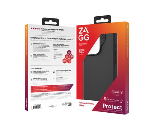 ZAGG Cases Manhattan Snap Apple iPhone 15 Pro Black EN/FR