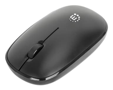 Manhattan MW3050 Wireless Optical Mouse, Black, 1200dpi, 2.4Ghz (up to 10m), USB, Ambidextrous, Three Button with Scroll Wheel, USB-A nano receiver, AA battery (included), Low friction base, USB version (most popular type, which is USB-A), Three Year Warranty view 1