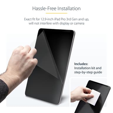 StarTech.com 4-Way Privacy Screen For 12.9-inch iPad Pro, 3rd Gen and Up, For Portrait/Landscape, Touch-Enabled, +/- 30 Deg. View, Blocks up to 51% Blue Light, Matte view 14