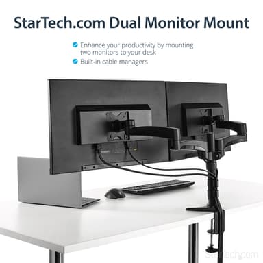 StarTech.com Desk-Mount Dual Monitor Arm - Articulating - For up to 24" (29.9lb/13.6kg) Displays view 10