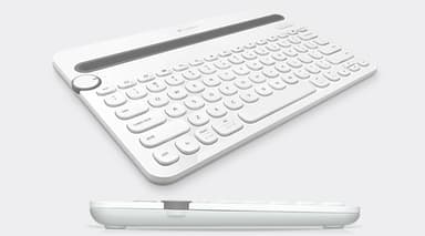 Logitech K480 QWERTZ Swiss Bluetooth Grey, White view 2
