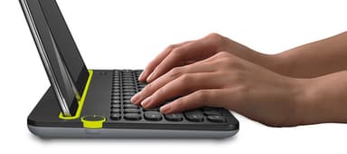 Logitech K480 QWERTZ Swedish Bluetooth Black, Green view 4