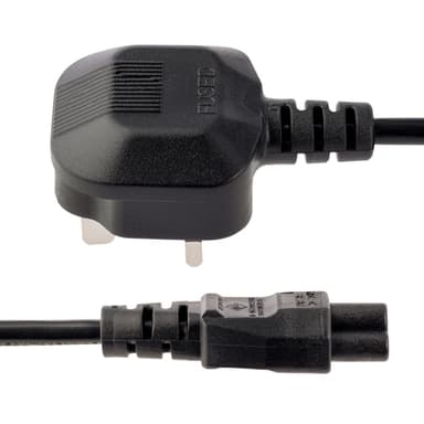 StarTech.com 6ft (2m) UK Laptop Power Cable, BS 1363 to C5 (Clover Leaf), 2.5A 250V, 18AWG, UK Laptop Replacement Cord, Printer Power Cable, Laptop Charger Cord, Laptop Power Brick Cord view 3