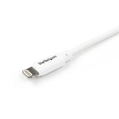 StarTech.com Dual-Port Car Charger - USB with Built-in Lightning Cable - White view 3