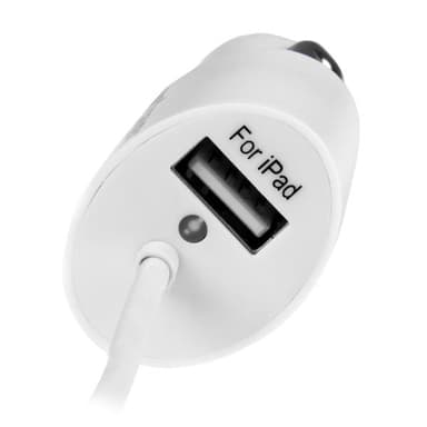StarTech.com Dual-Port Car Charger - USB with Built-in Lightning Cable - White view 4