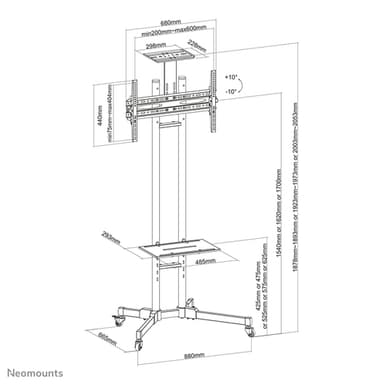 Neomounts PLASMA-M1700E TV trolley 32-70" view 18